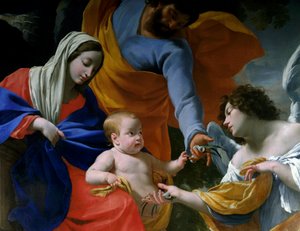 Le repos de la Sainte Famille (détail) - Simon Vouet