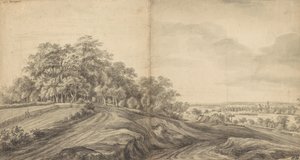 Panorama de Boersberg avec le château de Doorwerth au loin - Simon de Vlieger