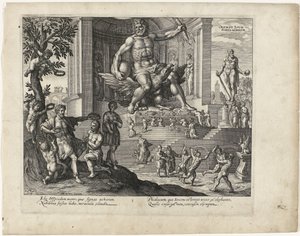 La statue de Jupiter à Olympie (Les sept merveilles du monde) - Simon van de Passe