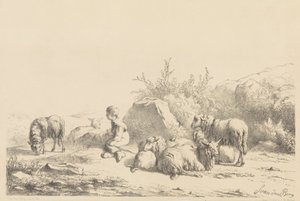 Berger et moutons - Simon van den Berg