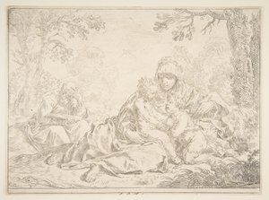 Sainte Famille avec Saint Jean-Baptiste, vers 1637-1640 - Simone Cantarini