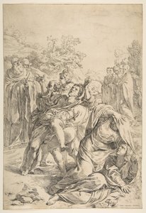 Saint Benoît exorcisant un démon, ca. 1637-1639 - Simone Cantarini