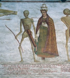 La Mort demandant au Pape de danser (détail) - Simone II Baschenis