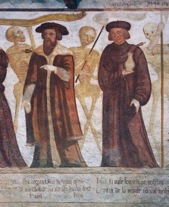La Mort avec le Duc et le Docteur, détail de La Danse Macabre - Simone II Baschenis