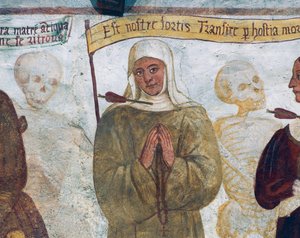La Mort avec la nonne, détail de La Danse Macabre