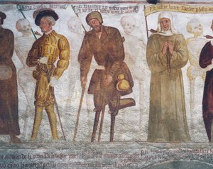 La mort avec le jeune homme, le mendiant et la nonne (détail)