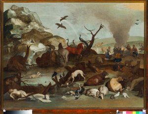 Le sacrifice de Noé après le déluge Peinture de Sinibaldo Scorza, 17ème siècle, Gênes, Musei di Strada Nuova - Sinibaldo Scorza