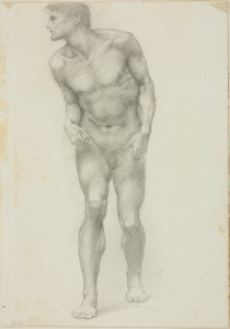 Homme nu debout avec visage de profil