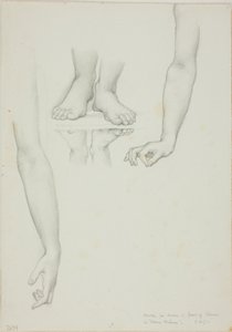 Étude pour le Miroir de Vénus : Bras et pieds de Vénus - Sir Edward Burne Jones