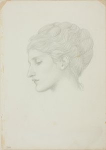 Tête de femme de profil à gauche - Sir Edward Burne Jones