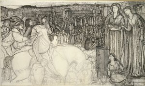 Gualdrada Donati présentant sa fille à Buondelmente - Sir Edward Coley Burne Jones