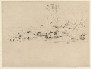Vieux moulin sur la Wandle, à Mitcham - Sir Frank Short