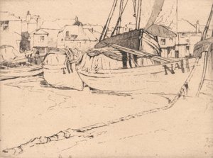 Bateaux sur la Seine, St. Ives, Cornouailles - Sir Frank Short