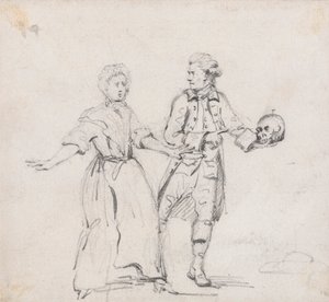 Deux figures avec un crâne - Sir George Howland Beaumont seventh Baronet