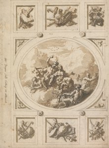 Conception pour un plafond à Addiscombe : Bacchus et Ariane - Sir James Thornhill