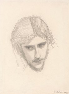 Étude pour la tête de Ferdinand dans "Ferdinand attiré par Ariel" - Sir John Everett Millais