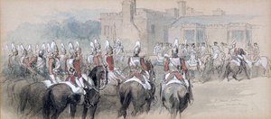 Escorte montée au palais de St James, Londres, 1848