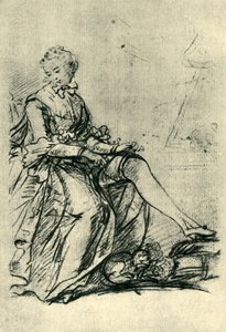 Femme mettant ses bas, milieu-fin du 18e siècle, 1943 - Joshua Reynolds