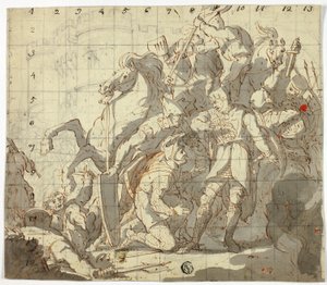 Chevaliers combattants devant le château - Sir Robert Ker Porter