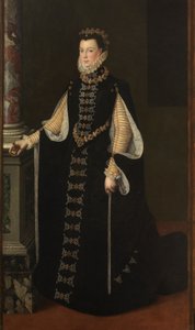 Espagnol : Isabel de Valois sosteniendo un retrato de Felipe II Portrait d