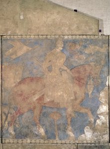 Le Héros Rustam, de Penjikent, première moitié du 8ème siècle (peinture murale sur plâtre) - Soghdian