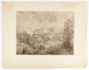 Chariot et ruines