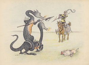 Illustration pour Little Twin Dragons de S Rosamond Praeger (lithographie couleur) - Sophia Rosamond Praeger