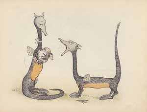 Illustration pour Little Twin Dragons de S Rosamond Praeger (lithographie couleur)