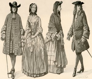 Vêtements sous les règnes de Charles II, Jacques II, Guillaume et Marie 1682-1700, 1903, 1937 - Sophie B. Steel