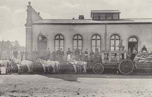 Vues historiques, le dernier carrosse avec le courrier anglais et le vieux bureau de poste - South African Photographer