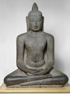 Bouddha Shakyamuni assis en méditation (Dhyanamudra), période Chola, vers 12e siècle - South Indian School