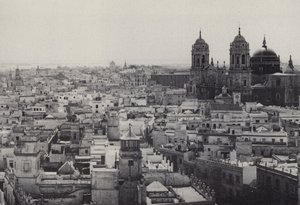 Cadix : Vue depuis la tour de Tavira (photo n/b)