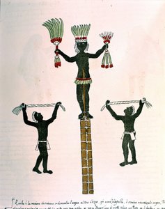 Jeux aztèques dans le Codex Vaticanus 3738 (Codex Vat. Rios). Fac-similé du manuscrit par le Dominicain Pedro de los Rios, entre 1570 et 1589, Bibl. Vatican. - Spanish School