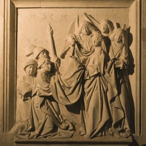 Bas-relief de Saint Idelfonso recevant sa chasuble, intérieur de la La Mezquita, Cordoue, 1507 - Spanish School