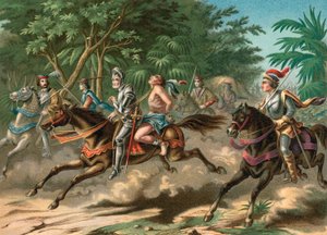 Capture du chef Caonabo à Hispaniola - Spanish School