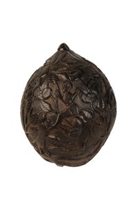 Boîte à monnaie sculptée en noix de coco, coloniale espagnole, vers 1800 - Spanish School
