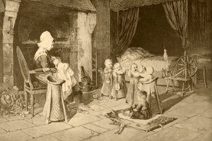Maison des enfants dans un village, d