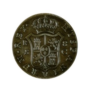Pièce de 8 réaux espagnols, monnaie castillane frappée à Séville sous le règne de Charles IV (1748-1819) - Spanish School
