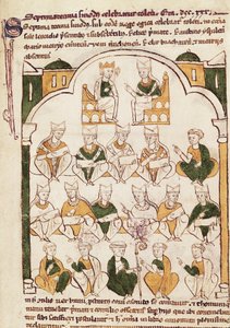 Concile de Tolède, miniature dans "Primacia de la Iglesia Toledana" - Spanish School
