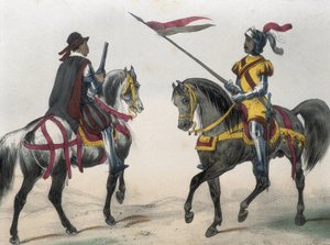 DE SOTTO, Serafin Maria, Comte de Clonard (1793 - 1862). Historia organica de las armas de Infanteria y Caballeria espanolas. 1851 - 1859. Cavaliers sous le règne de Philippe II d