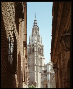 Art gothique : vue de la Cathédrale Sainte Marie (Sainte Marie) XIIIe-XVe siècle Tolède, Espagne (Vue du clocher de la cathédrale Sainte Marie) - Spanish School