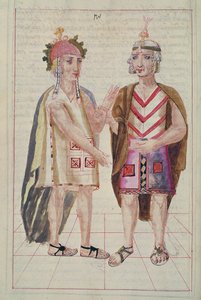 Illustration de Historia y Genealogia Real de los Reyes Incas del Peru, de sus hechos, costumbres, trajes y manera de Gobierno, connu sous le nom de Codice Murua - Spanish School