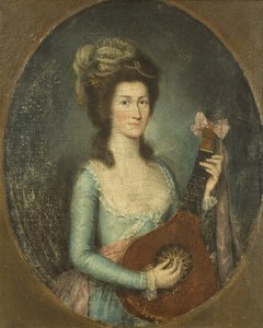 Dame jouant de la guitare - Spanish School
