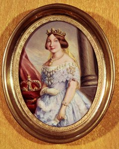 Portrait miniature de la reine Isabelle II (1830-1904) - Spanish School