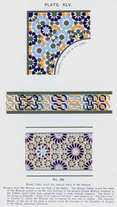 Mosaïque Dado autour des murs intérieurs de la Mosquée