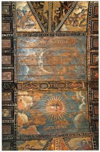 Plafond peint du sanctuaire de Notre-Dame des Ermites à As Ermidas, Galice, Espagne. XVIIe siècle - Spanish School
