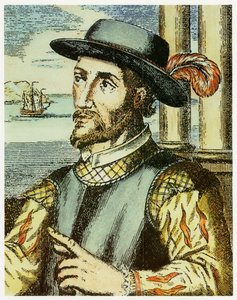 Portrait de Juan Ponce de Leon (1474 – 1521) (gravure colorée à la main)