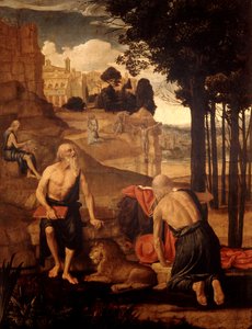 Scènes de la vie de Saint Jérôme; Saint François en extase avec Frère Léon