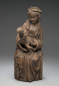 Figure assise de la Vierge tenant l