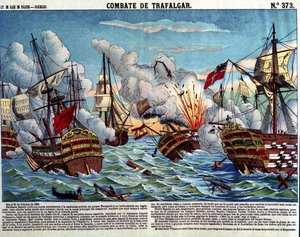 La bataille de Trafalgar, 21 octobre. - Spanish School